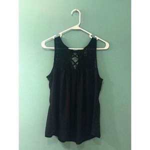COL STORY “Size M” Black Lace Up Top / Blouse